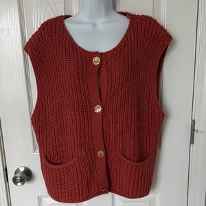 Women's Dark Orange/Rust Sweater Vest